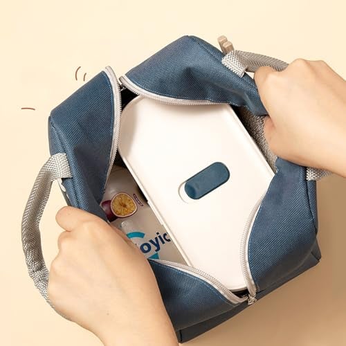 wolpin Insulated Lunch Bag 7084 ml Blue Egg | Fabric Tiffin Storage Bag for Office Women Men Kids | Travel Lunch Box Bag for School College | Durable Carry Bag with Zipper Handle - Image 4