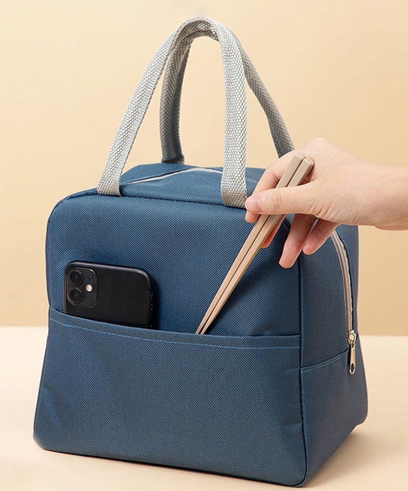 wolpin Insulated Lunch Bag 7084 ml Blue Egg | Fabric Tiffin Storage Bag for Office Women Men Kids | Travel Lunch Box Bag for School College | Durable Carry Bag with Zipper Handle - Image 5