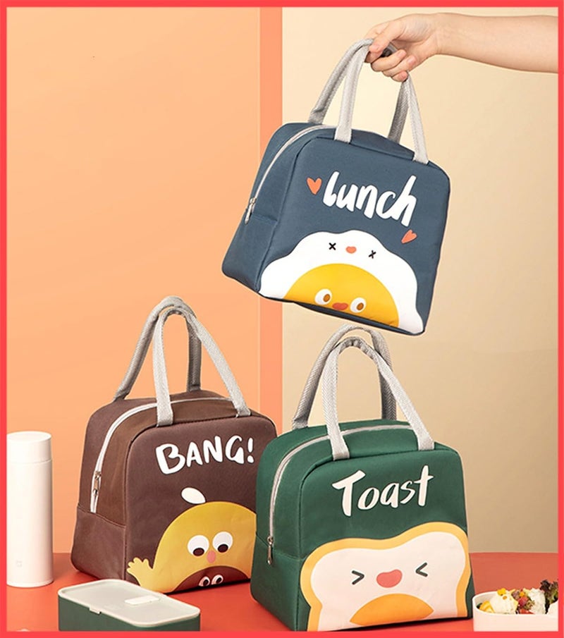 wolpin Insulated Lunch Bag 7084 ml Blue Egg | Fabric Tiffin Storage Bag for Office Women Men Kids | Travel Lunch Box Bag for School College | Durable Carry Bag with Zipper Handle - Image 1