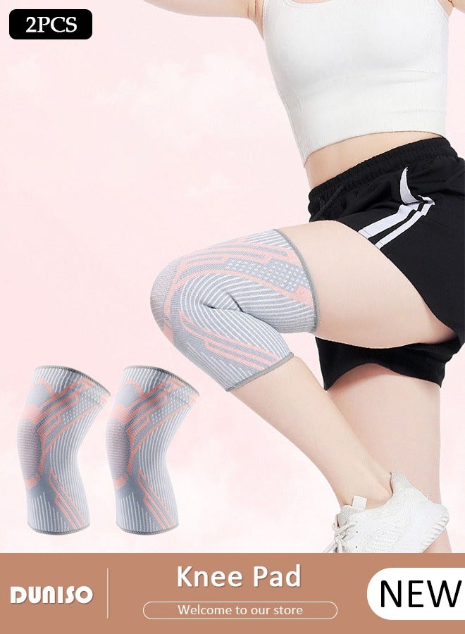 DUNISO 2 قطع دعامة ركبة احترافية مع مثبتات جانبية ووسادات جل للركبة دعم ضغط قابل للتعديل لتخفيف آلام الركبة تمزق الغضروف ACL MCL التهاب المفاصل آلام المفاصل التعافي من الإصابات - Image 1
