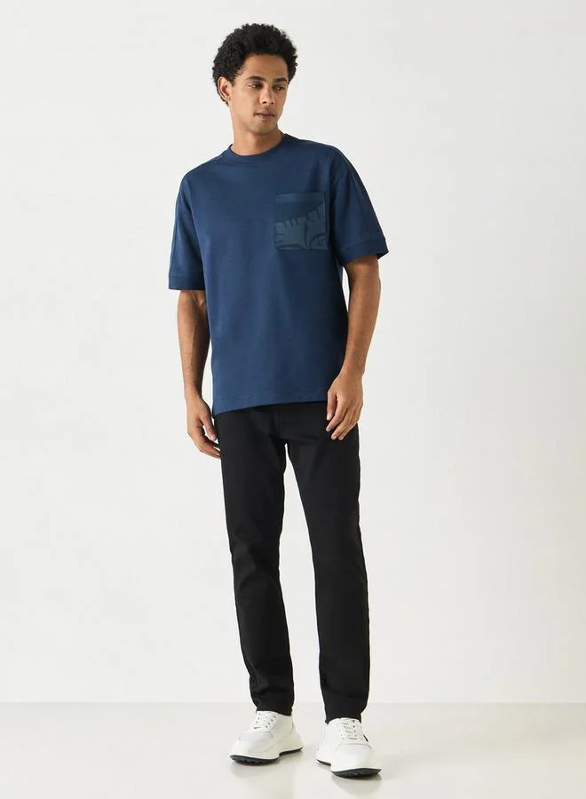 Lee Cooper Lee Cooper Printed T-shirt with Crew Neck and Patch Pocket