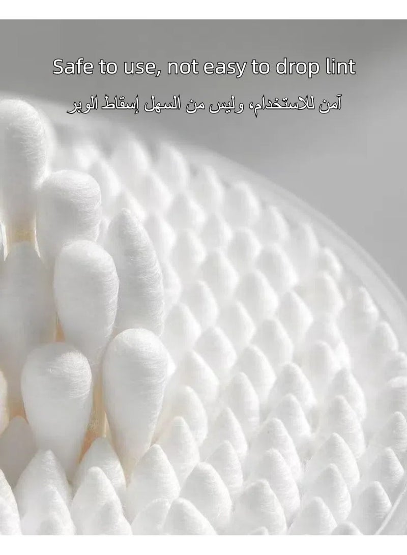 CHU DAI 520 pcs Swabs,Natural Double Round Strong Wooden Cotton Tip Sticks Buds for Ears，Cleaning and Makeup Removal,Cruelty-Free Ear Swabs with Storage Box - Gentle on Skin - Image 3