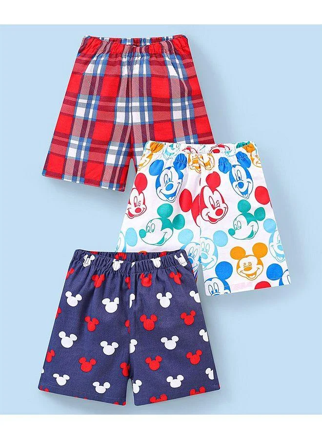 Babyhug Disney Babyhug Disney Cotton Boxers with Mickey Mouse Family Print Pack of 3 - Multicolour