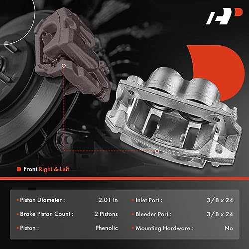 A-Premium Disc Brake Caliper Assembly with Bracket Compatible with Ford & Lincoln Models - F-150 1999-2003, F150 Heritage 2004, Blackwood 2002 - Front Driver and Passenger Side, 2-PC Set - Image 2