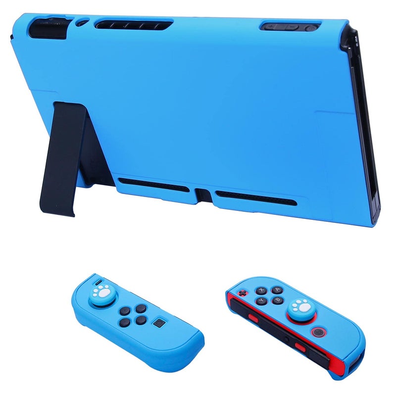 COMCOOL Dockable Case for Nintendo Switch 3 in 1 Protective Cover Case for Nintendo Switch and Joy-Con Controller with Screen Protector and Thumb grips - Sky Blue - Image 4