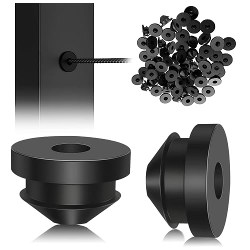 Vanesa 300 Pack Cable Railing Kit Rubber Grommets Protector Sleeve, Black 1/8" Post Protector Sleeves for 5/32" 3/16" Wire Rope, Deck Kit for Indoor Outdoor Metal Posts - Image 1
