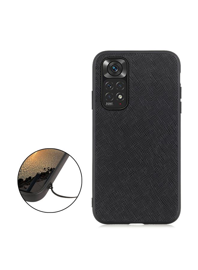 The Bros Case For Xiaomi Redmi Note 11 4G Global / Note 11S Cross Texture Leather Shockproof Phone Case