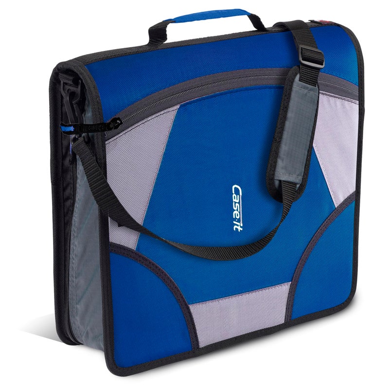 Case it Case-it King Sized Zip Tab School Zipper Binder | 4-Inch D-Rings, 800 Sheet Capacity, 5-Subject Expanding File Folder, Multiple Pockets & Storage Organizer, Shoulder Strap | D-186 Midnight Blue - Image 5