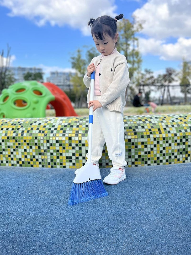 Xifando Kids Broom-Housekeeping Cleaning Tool for Kids Pretend Playing,Retractable Small Broom for Littler Helper(White+Blue) - Image 5