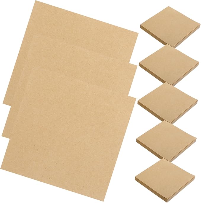 Self Adhesive Memo Pads Creative Blank Pocket Notebooks for Students Office School Study Reminders Brown - Image 1