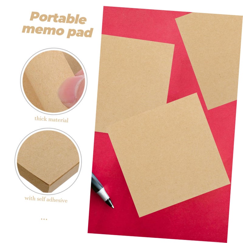 Self Adhesive Memo Pads Creative Blank Pocket Notebooks for Students Office School Study Reminders Brown - Image 4