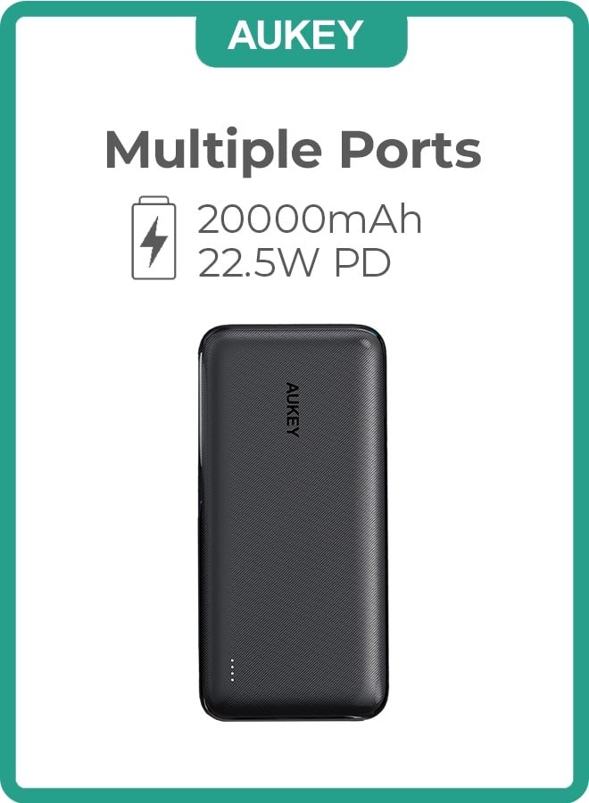 أوكي بطارية متنقلة بيزيكس بلس PD USB-C و مدخل لايتننج 22.5 واط N74S بسعة 20000 mAh أسود - Image 3