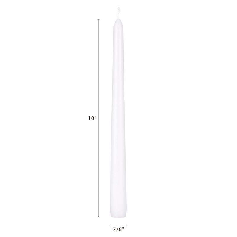 Mega Candles 12 pcs Unscented White Taper Candles, Hand Poured Wax Candle 10 Inch x 7/8 Inch, Home DÃ©cor, Wedding Receptions, Centerpieces, Occasions, Romantic Dinners, Prayer, Candle Holders - Image 2