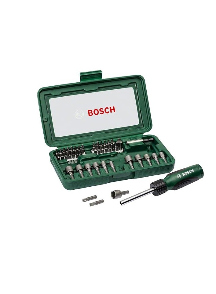 BOSCH - Promo Screwdriver Bit Set, 46 pieces, Magnetic universal holder for fast bit changes and a reliable screw hold in the bit - Image 1