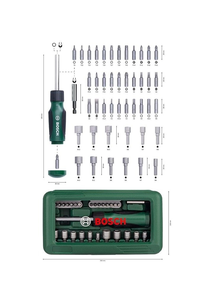 BOSCH - Promo Screwdriver Bit Set, 46 pieces, Magnetic universal holder for fast bit changes and a reliable screw hold in the bit - Image 4