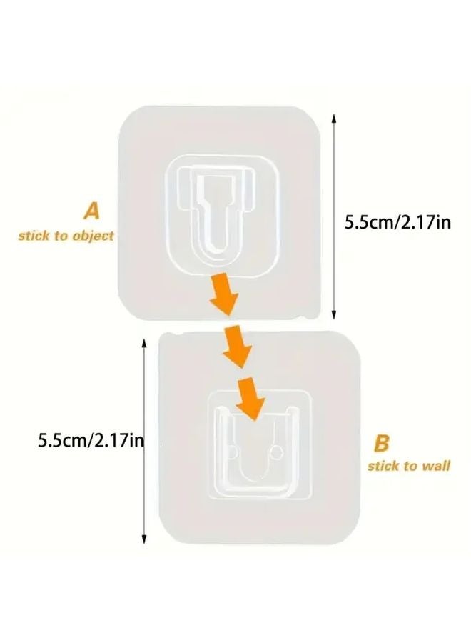20 Pairs Transparent Strong Adhesive Wall Hooks Easy To Install Suction Cup For Kitchen Bathroom - Image 4