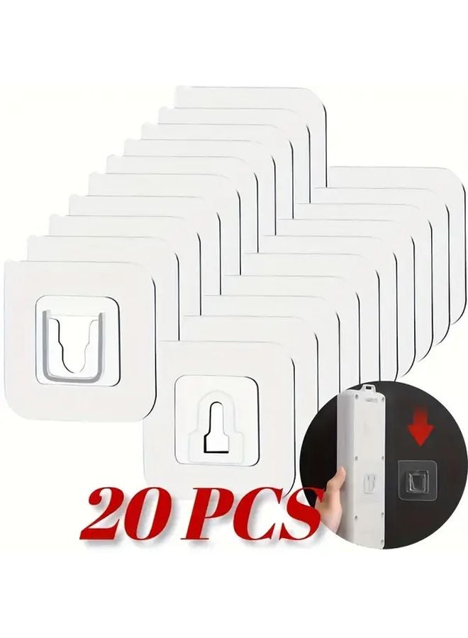 20 Pairs Transparent Strong Adhesive Wall Hooks Easy To Install Suction Cup For Kitchen Bathroom - Image 3