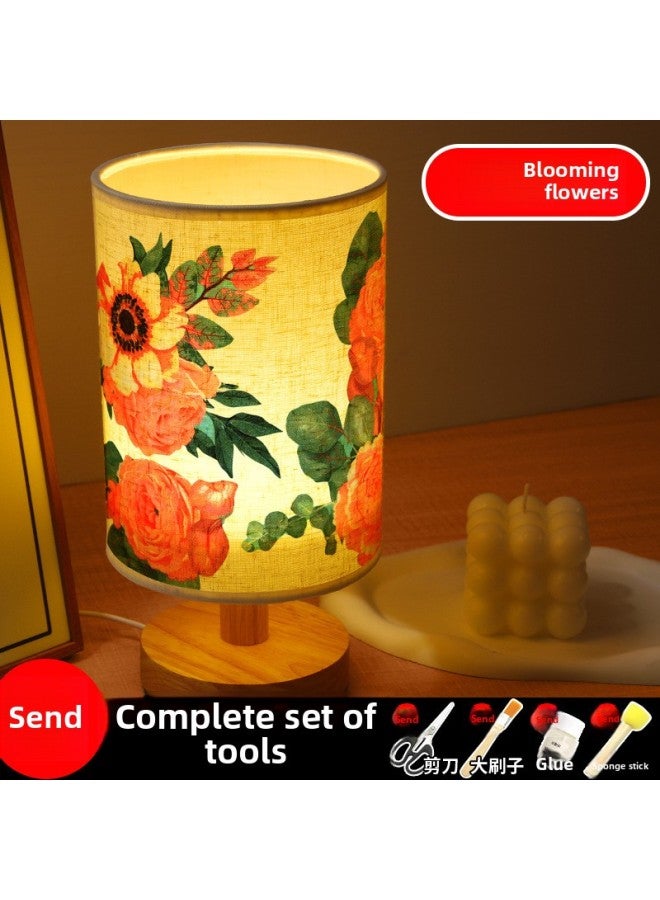 Mother's Day Butterfly Gubat Handmade Table Lamp Diy Material Group Building Activity Butterfly Bone Bat Diy Night Light-Color:Flowers Are Like Brocade (full Set Of Material Packages)  - Image 1