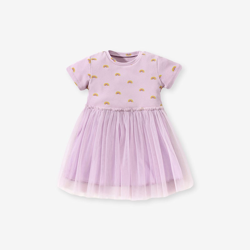 Little Maven Girls Skirt Summer Princess Dress Cute Breathable Mesh Girls Dress - Image 1