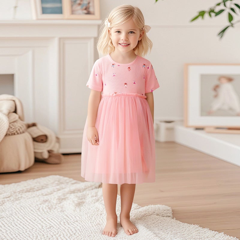 Little Maven Girls Skirt Summer Princess Dress Cute Breathable Mesh Girls Dress - Image 5