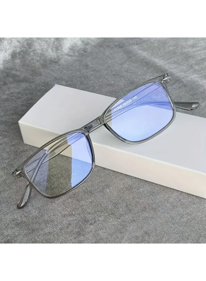 SCENT HOUSE 1pc blue Transparent Lenses glasses for Both Men And Women - Alleviate Eye Strain And Glare from Screens, Including Computers, Televisions, Phones, And Gaming Devices. Stylish Eyewear, Y2K Design, Budget-Friendly, Fashion Decorative Flat Glasses (Includes eyeglass case)
,blue lighe blocking glasses,eyeglasses - Image 1