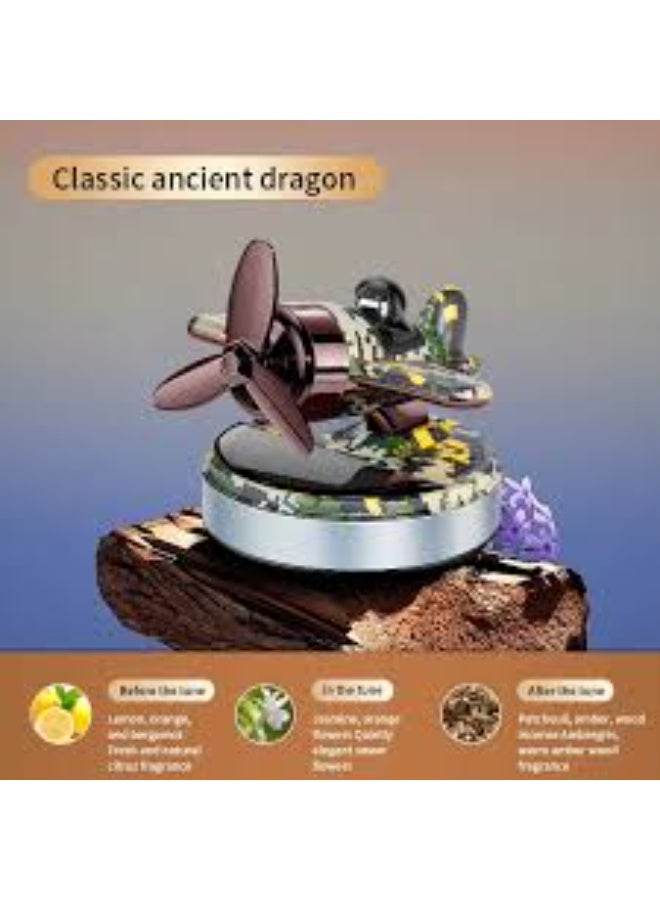 Solar Powered Car Air Freshener Plane Shape Rotating Aromatherapy Diffuser Automatic Fragrance Dispenser Essential Oil Diffuser for Car Home Office Decorative Air Freshener - Image 5