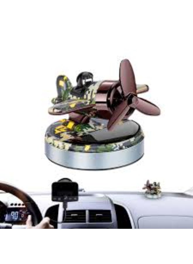 Solar Powered Car Air Freshener Plane Shape Rotating Aromatherapy Diffuser Automatic Fragrance Dispenser Essential Oil Diffuser for Car Home Office Decorative Air Freshener - Image 3