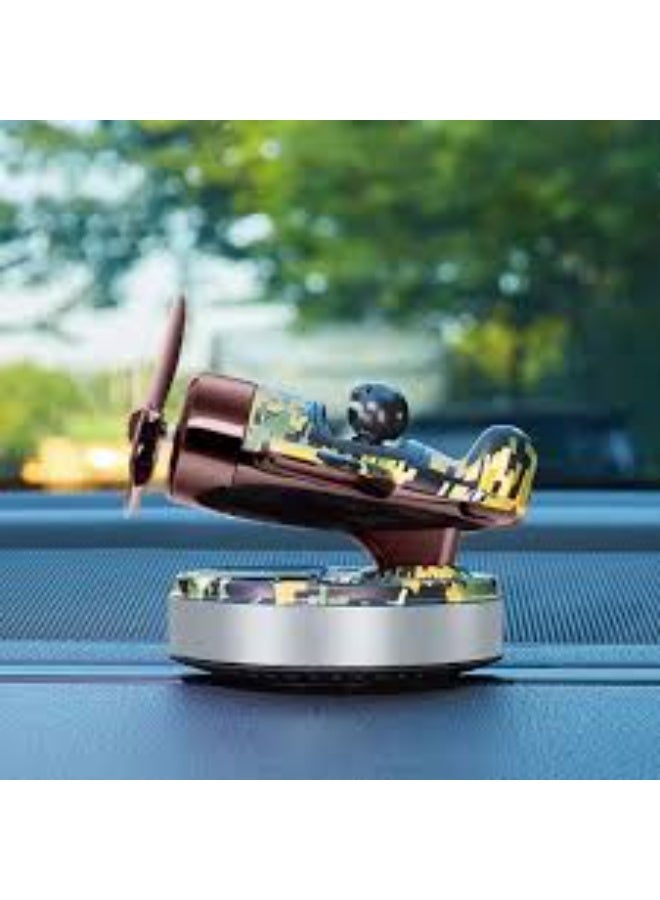 Solar Powered Car Air Freshener Plane Shape Rotating Aromatherapy Diffuser Automatic Fragrance Dispenser Essential Oil Diffuser for Car Home Office Decorative Air Freshener - Image 4