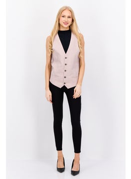 RIVER ISLAND Women Regular Fit Textured Waistcoat Vest, Mauve  - Image 4