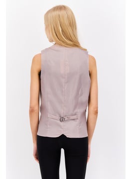 RIVER ISLAND Women Regular Fit Textured Waistcoat Vest, Mauve  - Image 3