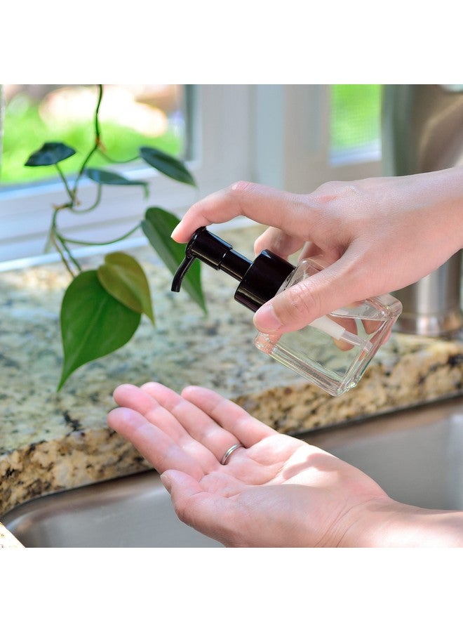 Youngever 5 Pack 4 Ounce Plastic Pump Bottles, Square Refillable Plastic Pump Bottles For Dispensing Lotions, Liquid Soap (Clear With Black Pump) - Image 4