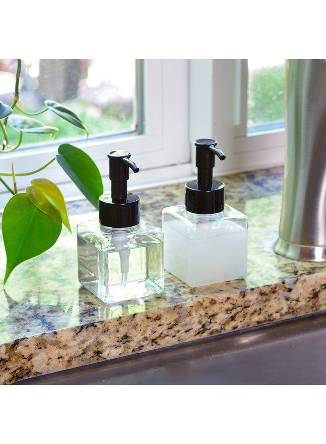 Youngever 5 Pack 4 Ounce Plastic Pump Bottles, Square Refillable Plastic Pump Bottles For Dispensing Lotions, Liquid Soap (Clear With Black Pump) - Image 3