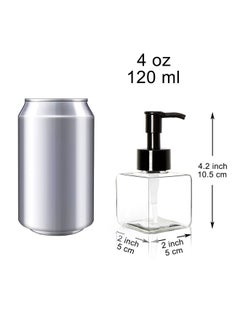 5 Pack 4 Ounce Plastic Pump Bottles, Square Refillable Plastic Pump Bottles For Dispensing Lotions, Liquid Soap (Clear With Black Pump) - pzsku/Z5C0A7495D61D0B4C1B1AZ/45/_/1730727740/87fdf8e2-6fc2-45ee-9063-2796dca8fb8b