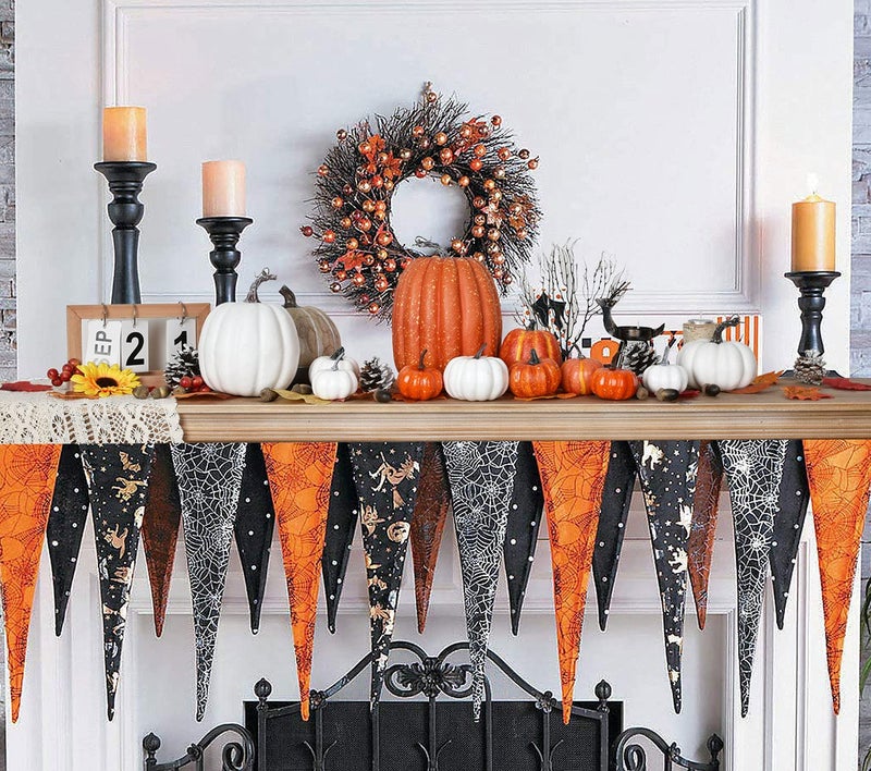 Lvydec Lvydec Artificial Pumpkins Set Harvest Decoration  12pcs Assorted Size Orange and White Pumpkins with 50pcs Maple Leaves for Halloween Thanksgiving Autumn Festive Party Supplies  - Image 4