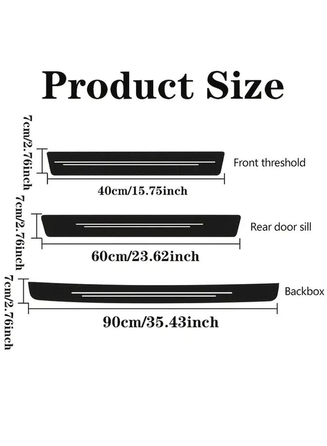 Red Carbon Fiber Door Sill Protectors Anti Scratch Strips For All Cars - Image 2