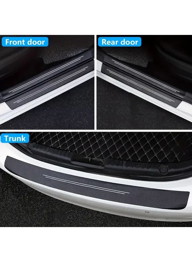 Red Carbon Fiber Door Sill Protectors Anti Scratch Strips For All Cars - Image 5