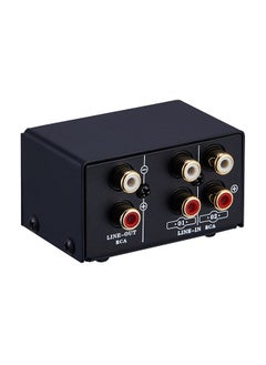 مبدل صوتي RCA 2 في 1 خارج / 1 في 2 خارج مفتاح A/B صندوق تقسيم صوت ستيريو بدون تشويه مقبس RCA للتبديل بين مكبرات صوت الكمبيوتر وسماعات الرأس