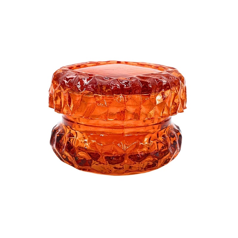 NATRIEL Glass Tealight Candle Holder Diwali Candle Holder tealight Holder Diwali Gift Best Gift for Diwali Decor Christmas Christmas Candle Holder Diwali Decoration Orange - Image 1