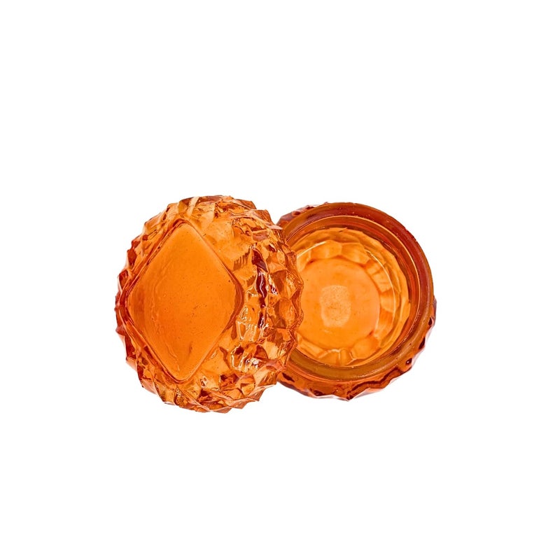 NATRIEL Glass Tealight Candle Holder Diwali Candle Holder tealight Holder Diwali Gift Best Gift for Diwali Decor Christmas Christmas Candle Holder Diwali Decoration Orange - Image 3
