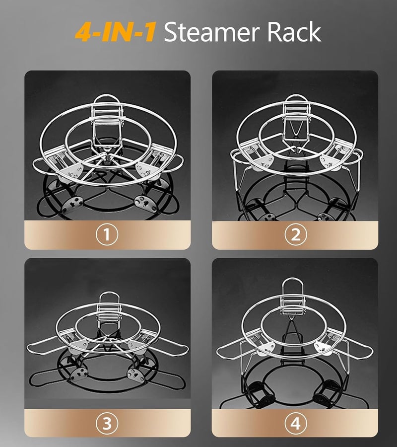 KASTWAVE Round Adjustable Steamer Rack for Pots - Expandable Stainless Steel Trivet Insert for Wok, Pans, Instant Pot, Steaming, and Cooling, Universal Fit Heatproof Cooking and Baking Helper - Image 3