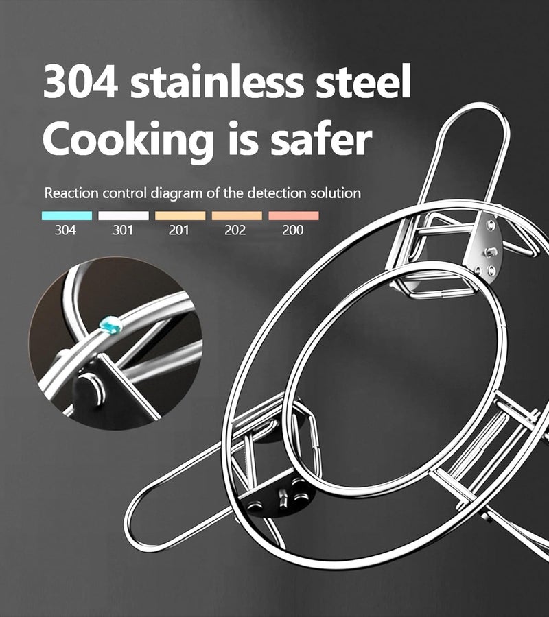 KASTWAVE Round Adjustable Steamer Rack for Pots - Expandable Stainless Steel Trivet Insert for Wok, Pans, Instant Pot, Steaming, and Cooling, Universal Fit Heatproof Cooking and Baking Helper - Image 2