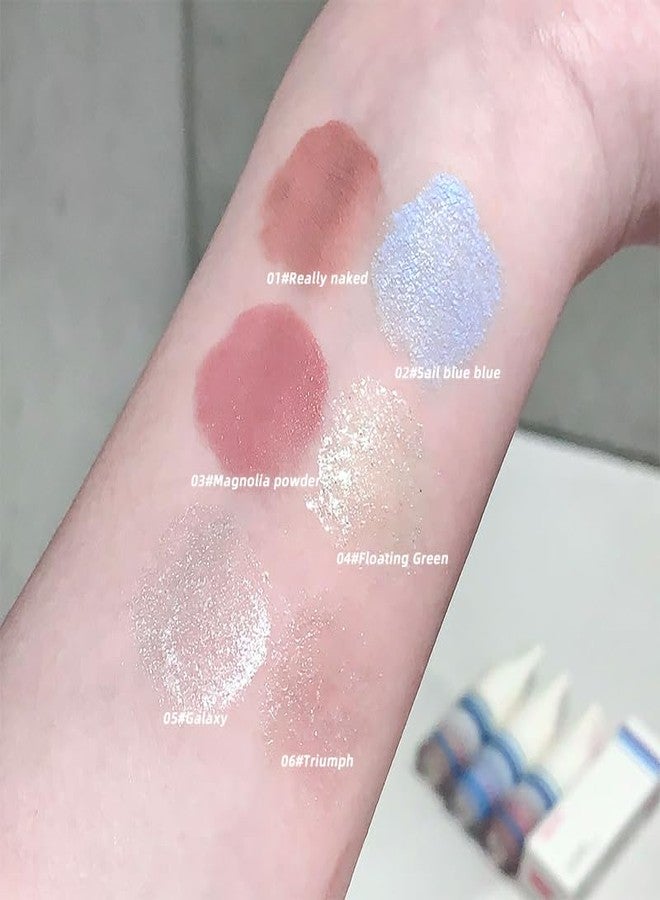 Gege Bear Liquid Eyeshadow for Glowing, Ethereal Eye Makeup | Ultra-Light Smooth Texture with Intense Color Payoff | Easy One-Stroke Application | Long-Wear Diamond Shine | 6 Trendy Pastel and Metallic Shades for Soft Girl & Euphoria-Inspired Makeup (03# Magnolia Powder) - Image 2