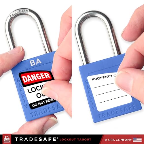 TRADESAFE Lockout Tagout Lock Sets, 10 Blue Keyed Alike Unlimited Grouping Safety Padlocks, 2 Keys Per Lock, OSHA Compliant Loto Locks, for Lock Out Tag Out Kits - Image 4