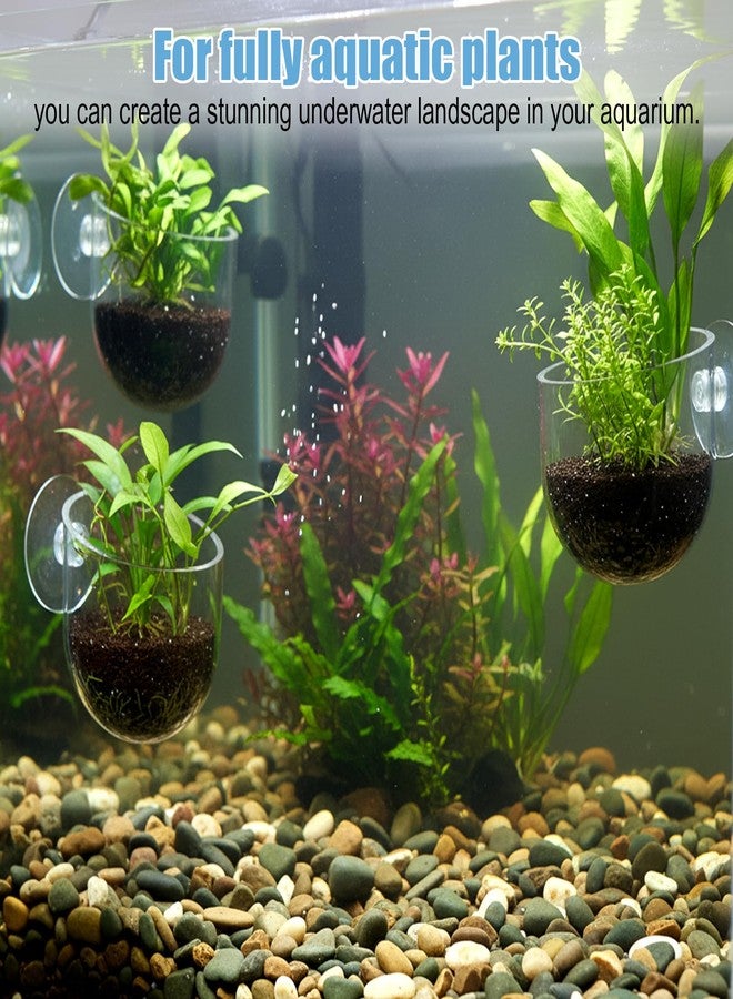 Eldraqth 3 Pcs Fish Tank Plant Holder, 2 Size ABS Suction Cup Aquarium Plant Holder Transparent Fish Tank Plants Pots Aquatic Plants Cup for Aquascape Decoration - Image 5