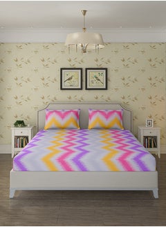 Status Contract Cotton Rich Double Bedsheet with 2 Pillow Covers for Bed Room, Home, Hotel-120 GSM, Pink Red, 210 X 215 Cm  - Image 2