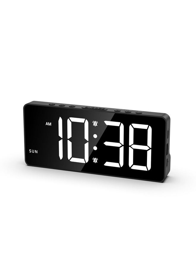 ORIA - Digital Alarm Clock For Bedroom, Led Alarm Clock With Large Display, Rechargeable Desk Clock With Date, Adjustable Volume Brightness, Snooze, Type-C Port, For Home Office Living Room - Image 1