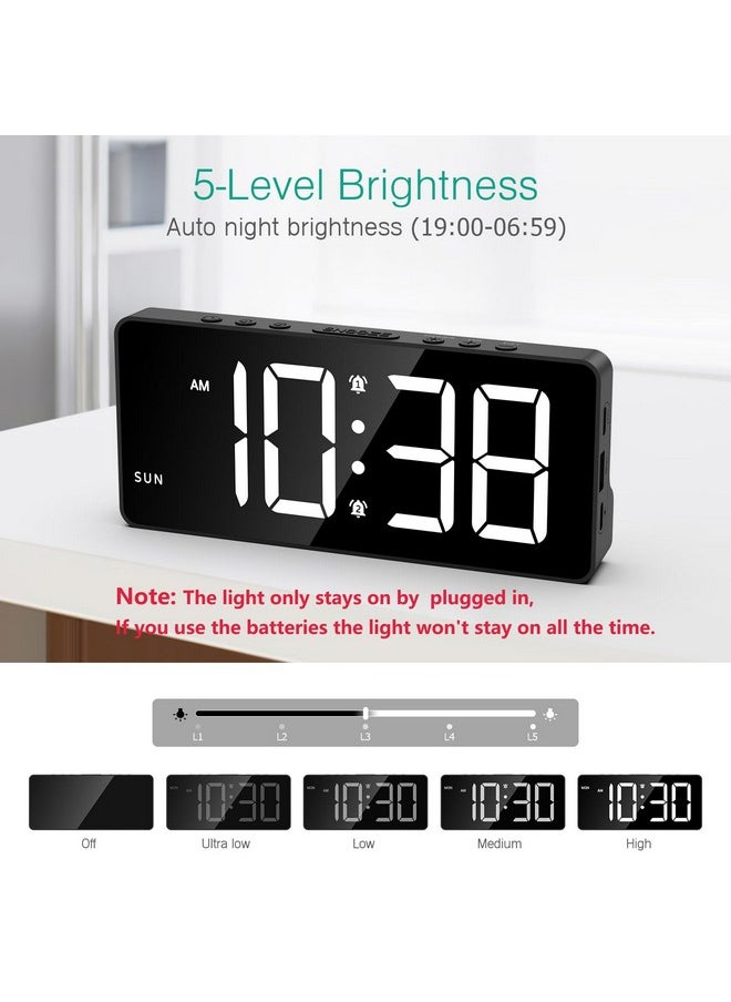 ORIA - Digital Alarm Clock For Bedroom, Led Alarm Clock With Large Display, Rechargeable Desk Clock With Date, Adjustable Volume Brightness, Snooze, Type-C Port, For Home Office Living Room - Image 1