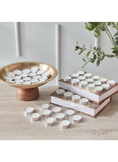 Home Box Qara 50-Piece Vanilla Tealight Candle Set 19 x 2.5 x 19 cm  - Image 1