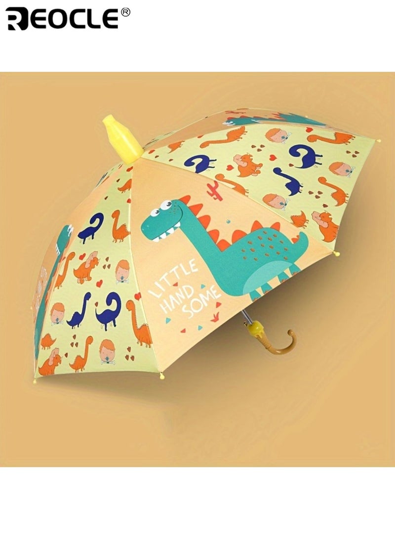 ريوكل مظلة محمولة خفيفة الوزن للأطفال ذات 10 أضلاع مع مقابض قبضة ناعمة متينة وآمنة وسهلة الإمساك مناسبة لطلاب المدارس الابتدائية الاستخدام اليومي للتنقلات المدرسية والأنشطة الخارجية مثالية كغسالة هدايا آمنة للأولاد للبنات للصغار - Image 4