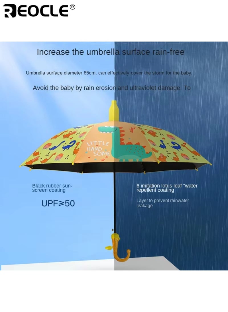 ريوكل مظلة محمولة خفيفة الوزن للأطفال ذات 10 أضلاع مع مقابض قبضة ناعمة متينة وآمنة وسهلة الإمساك مناسبة لطلاب المدارس الابتدائية الاستخدام اليومي للتنقلات المدرسية والأنشطة الخارجية مثالية كغسالة هدايا آمنة للأولاد للبنات للصغار - Image 2